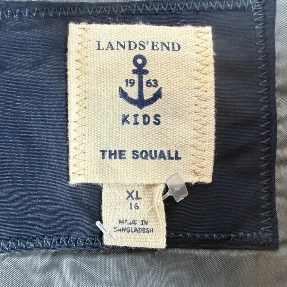 Lands' End Squall Jacket Kids XL 16 Purple Waterproof Hooded Parka